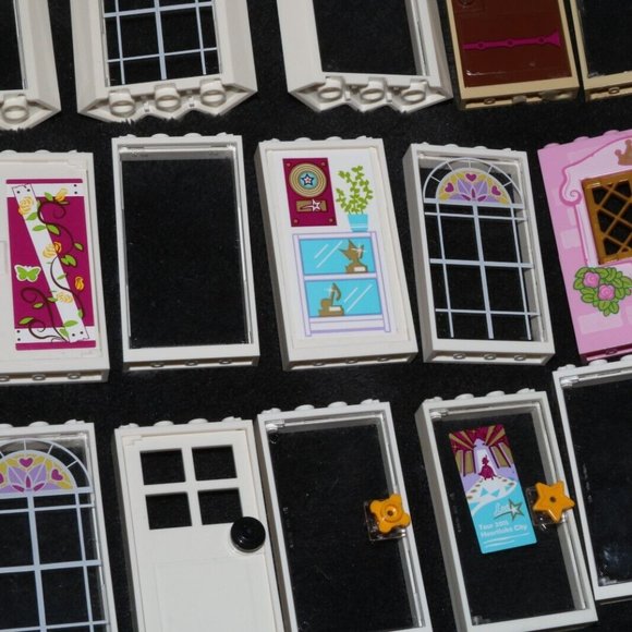Lego friends doors windows white frames 28327 lot castle door, panes - Picture 4 of 16